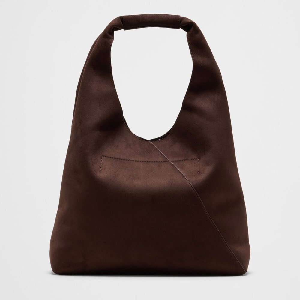NWT Banana Republic Vegan Suede Slouchy Tote in Rich Chocolate - Gorgeous Bag!